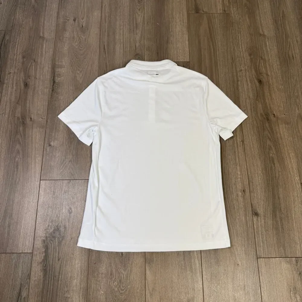 J.Crew Performance Polo Shirt Mens L White Pullover Coolmax Short Sleeve Stretch